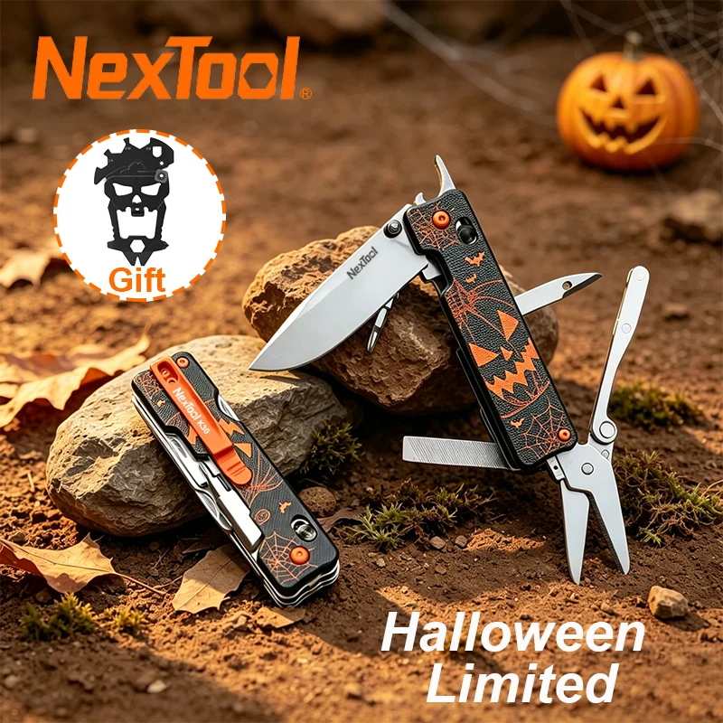 Halloween Pumpkin 11-in-1 Multitool Folding Knife Everyday Carry Tool