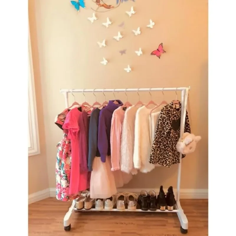 Kindergarderobe Organizer-Kinderkledingrek Met Hangers En Optionele Wielen