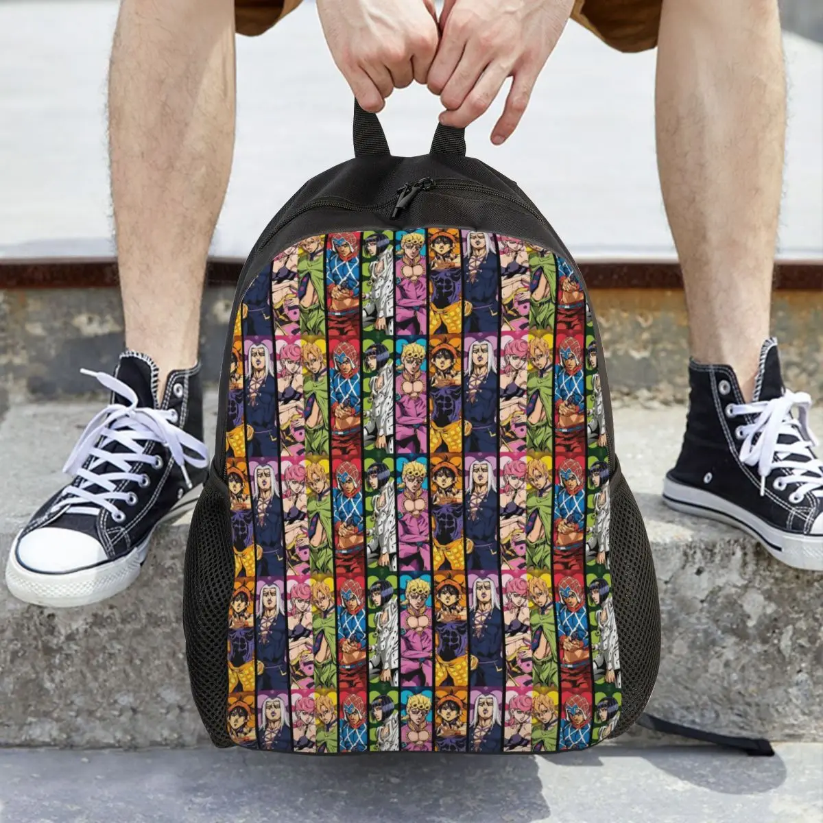 Jojo's Bizarre Adventure Logo Japan Anime Manga Backpack Daypack Large Capacity BookBag School Bag Shoulder Bags for Men Women