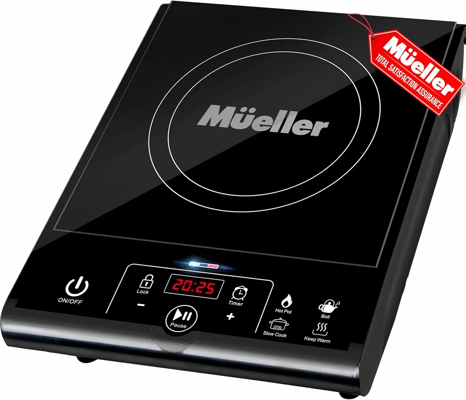 

Portable Induction Cooktop 1800W, 8 Temperature Levels, Timer, Auto Shut-Off, Touch Control, LED Display, Auto Pot Detection