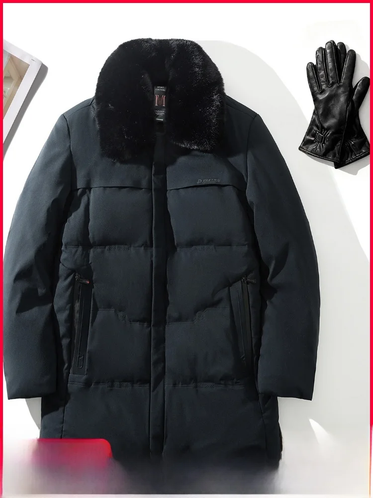 

Мужская зимняя обувь для поездок на работу, ветрозащитная, теплая, на подкладке, повседневная хлопковая куртка со съемным меховым воротником, подходит для декора на молнии...