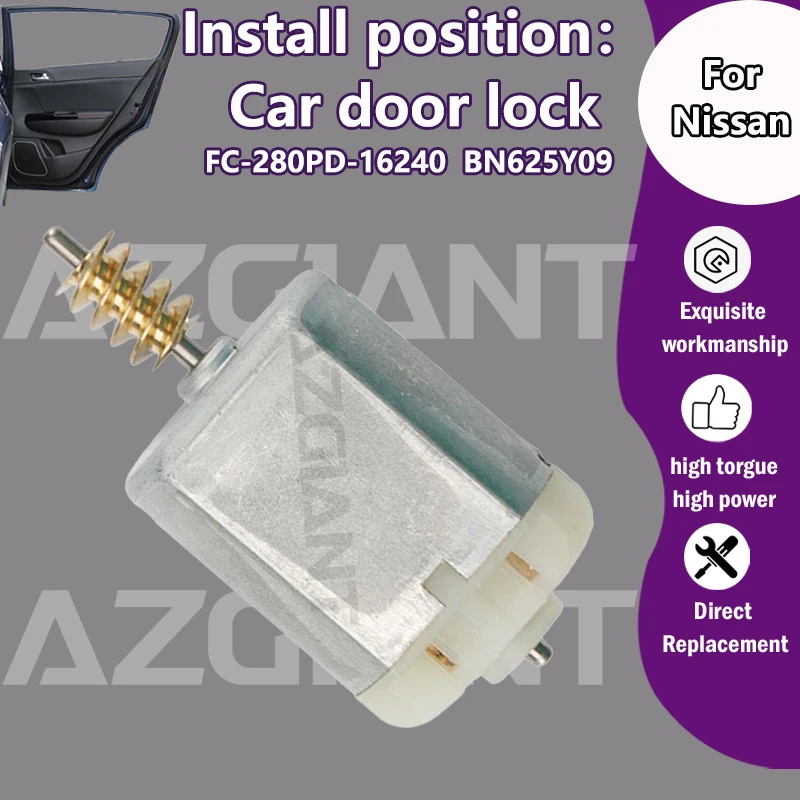 

AZGIANT FC-280PD-16240 BN625Y09 For Nissan Primastar 2001-2014 Car centre door lock 12V DC micro carbon brush motor replacement