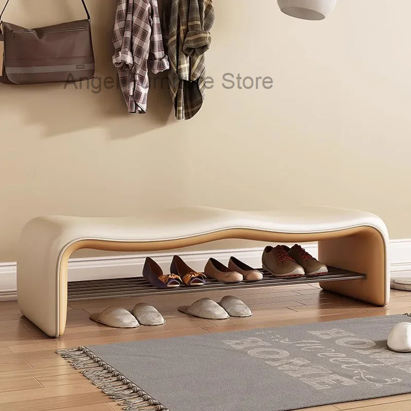 

Bench Storage Shoe Cabinet Display Luxury Italian Minimalist Shoe Shelf Designer Slippers With Seat Sapateira Home Furniture