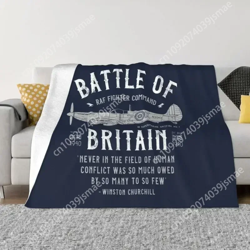 Battle Of Britain Blanket Fleece Autumn Flannel Supermarine Spitfire Fighter Pilot Aircraft Airplane Throw Blankets Custom