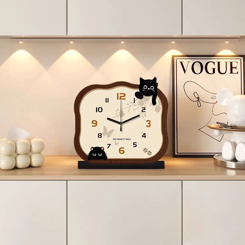 

Lovely Cat Pendulum Desk Clock Senior Sense Vertical Table Desktop Clock Quartz Watch Ornaments Living Room Decoration