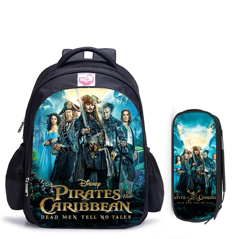 16 Inch Disney Pirates Of The Caribbean Children School Bags Orthopedic Backpack Kids School Boys Girls Mochila Infantil Bag