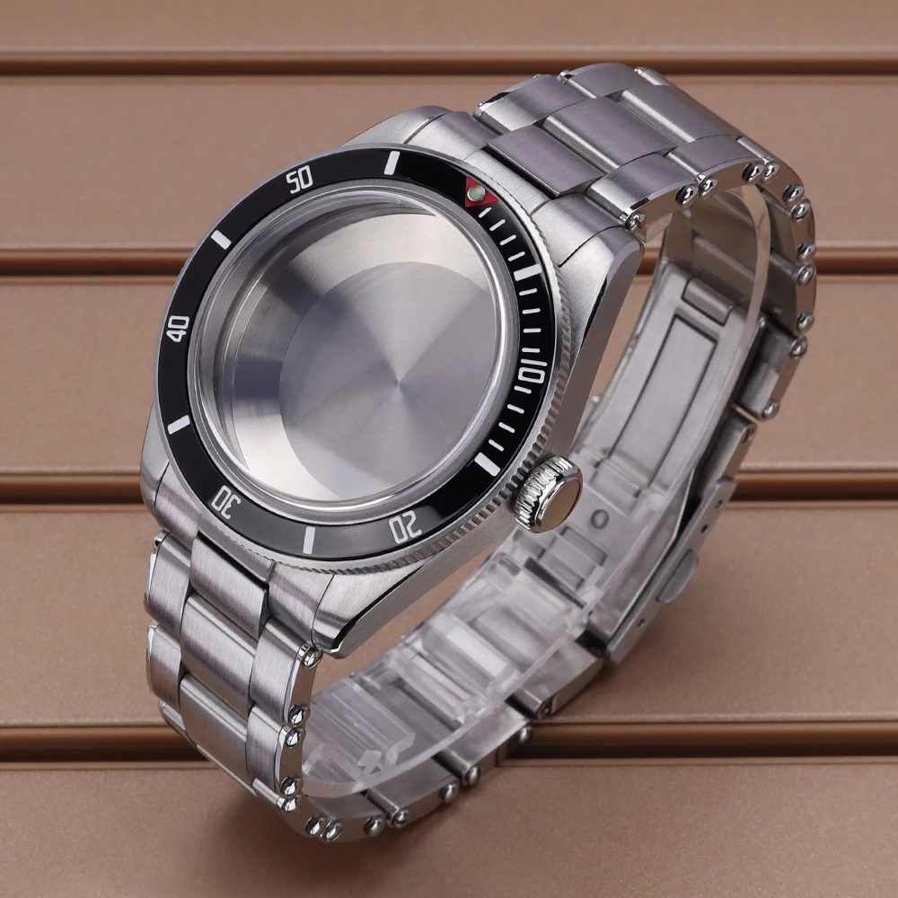 39mm NH36 Watch Case Folding Buckle For NH35 NH34 NH36 NH38 4R36 28.5mm Dial AR Coatingfor Sapphire Crystal Solid Steel Bracelet