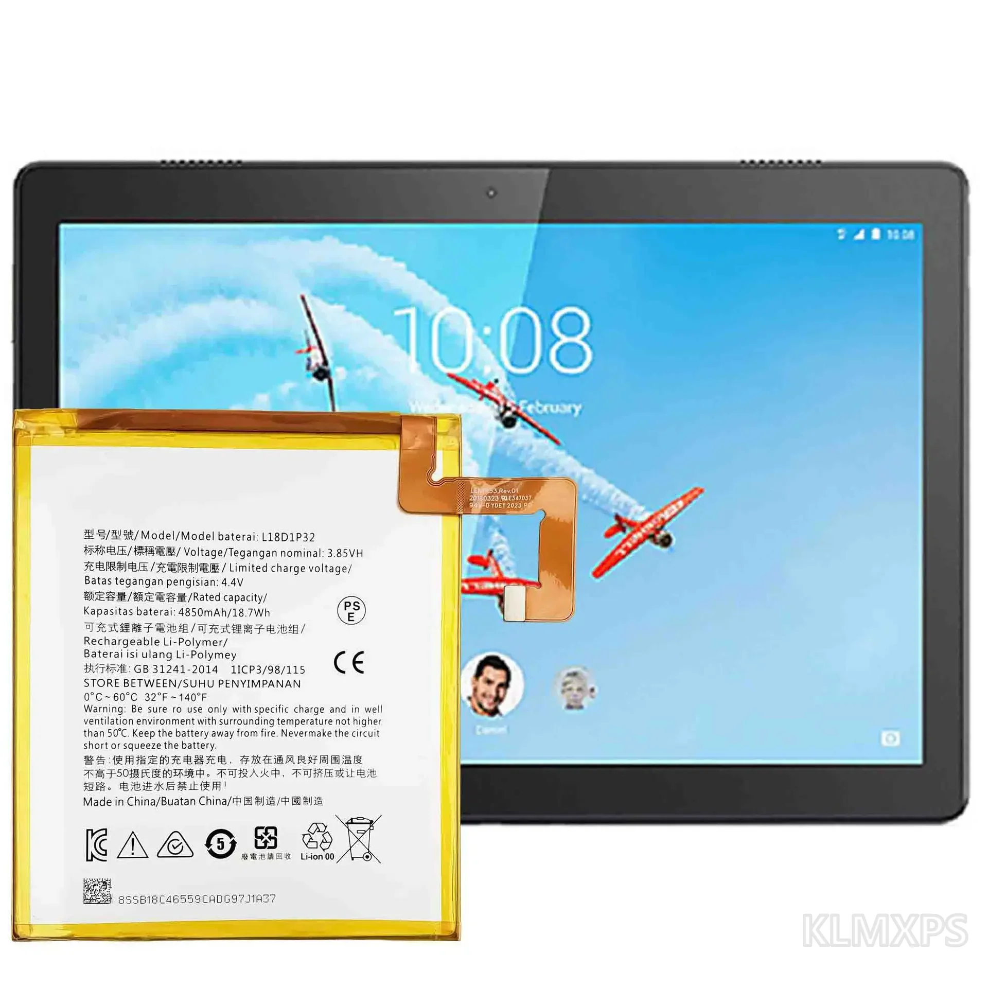 Tablet Replacement Battery L18D1P32 4850mAh Lithium Battery For Lenovo Tab M10 TB-X605 Compatible Long Lasting Repair Part
