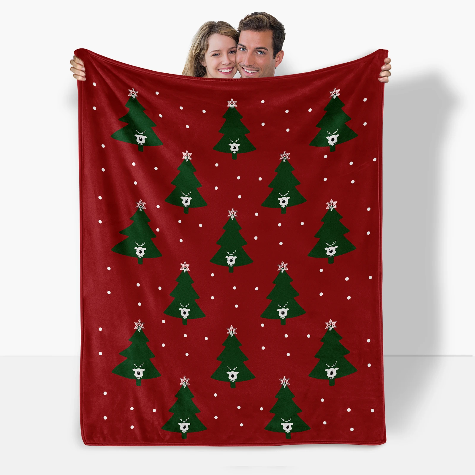 Festive Flannel Blanket With Beautiful Christmas Tree Designs To Spread Cheer Among Loved Ones This Holiday Season