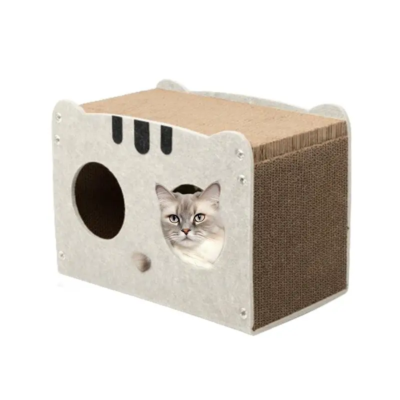 

Heavy Duty Cat Scratcher Box Scratch Pad Cardboard Pet Lounger Box Spacious Scratching Lounge Bed Kitten Cat Pet Sleeping House