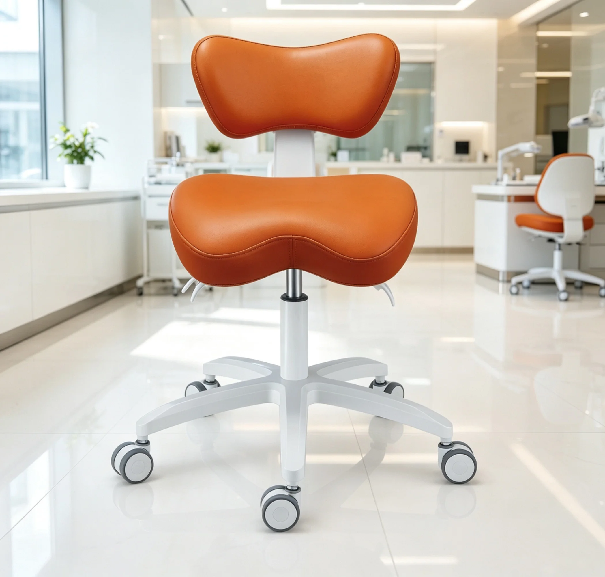 Ergonomic Design Adjustable & Rotatable Dentist Stool Doctor Chair with CE Certification and 1-Year Warranty for Dental Clinic