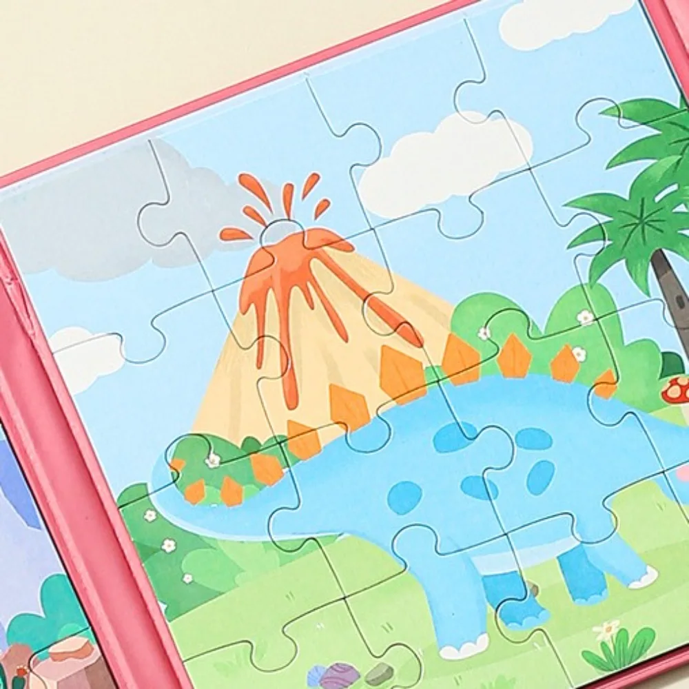 

Магнитная тихая книга ручной работы, повторяющаяся наклейка с изображением динозавра из мультфильма, книга, ручная книга, бумага, сделай сам, занятая книга для малышей