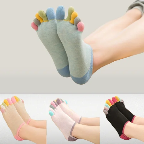 New Fashion 5/10 Pairs Cotton Five-finger Socks Low-top Colorful Toe Short Socks With Heels Full Five-toe Invisible Toe Socks