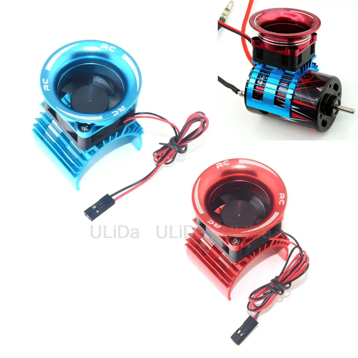 540 550 3650 Motor Heatsink Cooling Cover+Cooling Fan for WLtoys A959-B 144001 124019 HSP 1/10 RC Car Boat Tamiya Kyosho