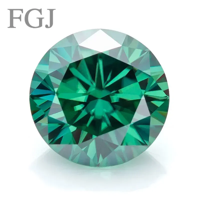 

Dark Green 0.5ct-10ct Loose Moissanite Stone Round Cut VVS1 Lab-Grown Diamond Test Positive Wholesale for Jewelry Making