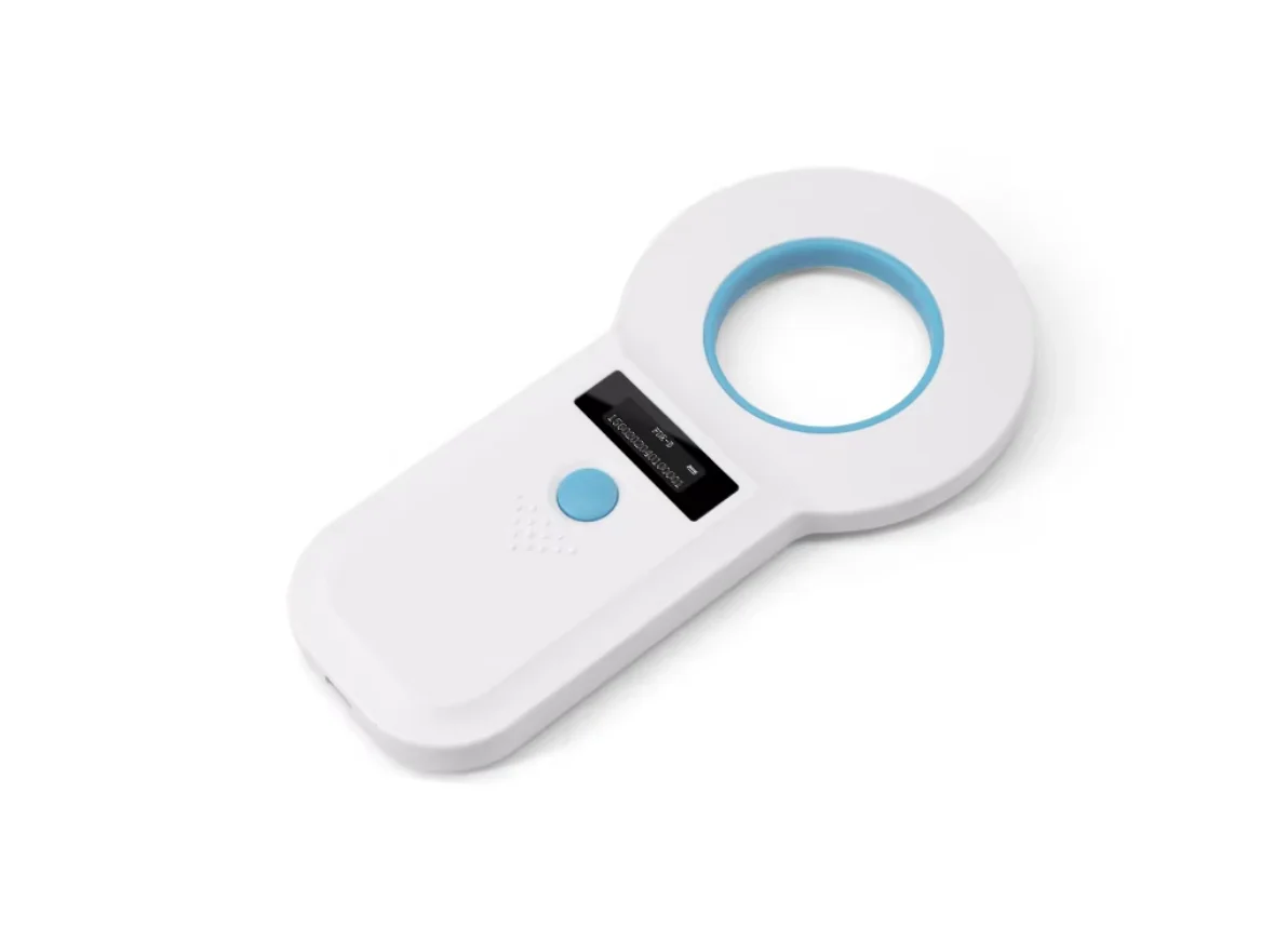 Leitor de microchip bluetooth portátil oled scanner para animais de estimação 134.2khz scanner id para coelho gado gato cão