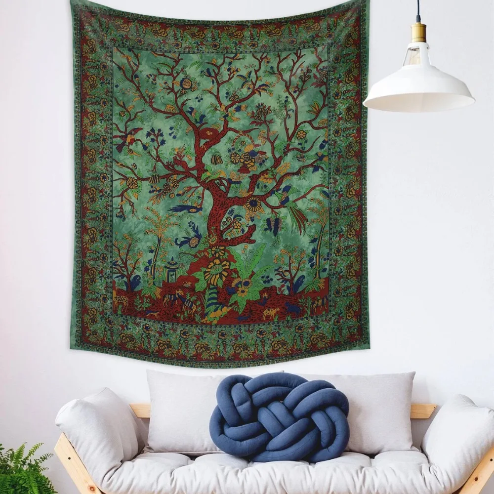 

Colorful Life Tree Rattail Wall Decorative Digital Printed Pattern Curtains Live Background Curtains Headboard Rattail Curtains