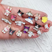 10pcs Cartoon Cat Charm for Jewelry Making Enamel Necklace Pendant Earring Accessories Diy Supplies Zinc Alloy Gold Plated