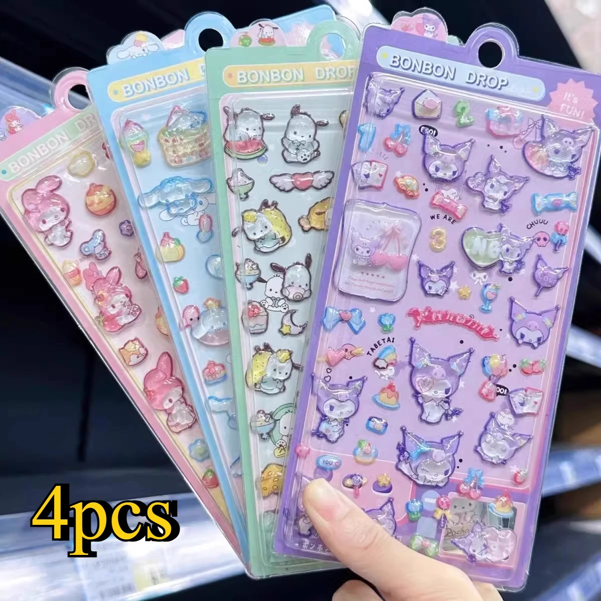 

Cartoon 3D Relief Drop Stickers Cute Animals Candy Ghost Scrapbooking Diy Journal Stationery Sticker Deco School Office Supplies