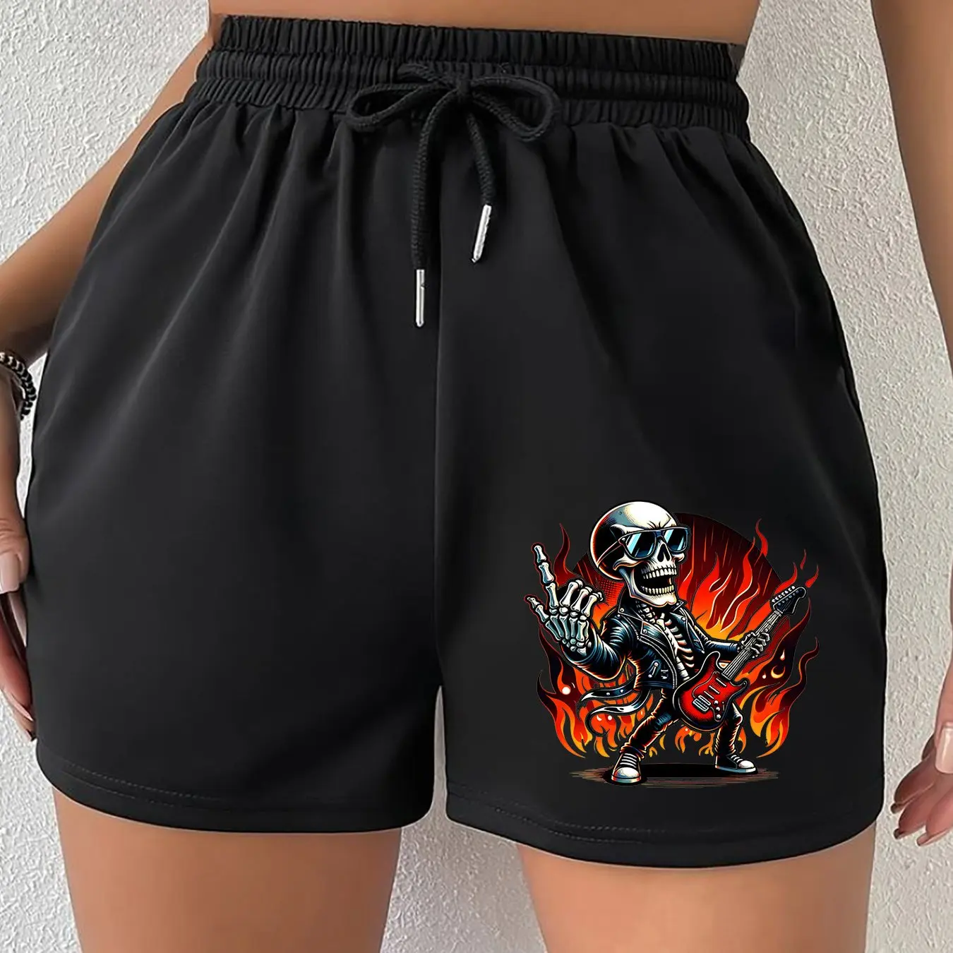 Ladies' Fashionable High-end Printed Shorts, Summer Casual Versatile, American Trend Outerwear, Summer Beach Pants