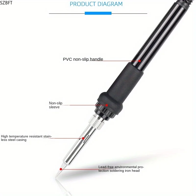 Saldatura senza sforzo con manico per saldatore a temperatura regolabile al 936 e nucleo riscaldante in ceramica di tipo Plug-in a cinque Pin 907