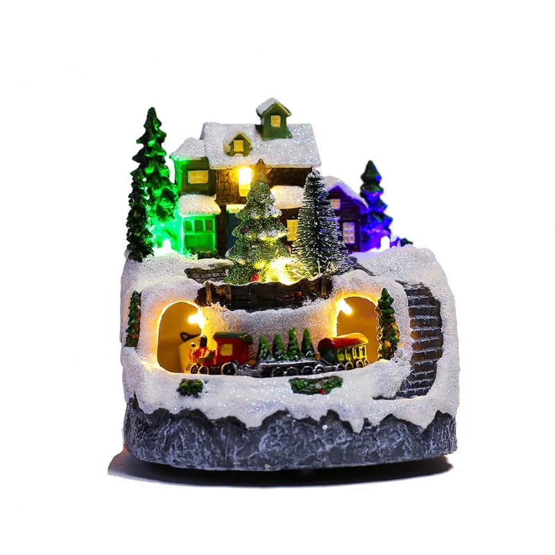 

Cross-border new Christmas snowhouse electric music luminous house Christmas ornaments gifts Christmas decorations