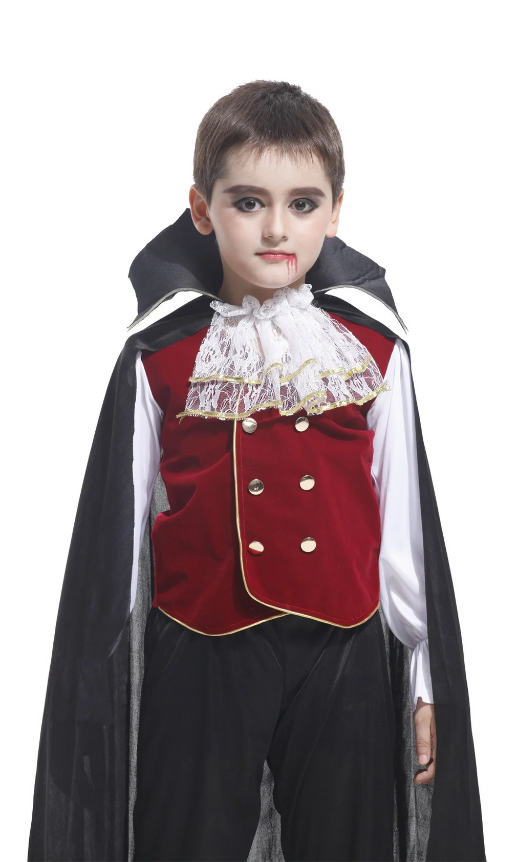 Vampir-Teufel-Halloween-Outfit für kleine Jungen, Samtweste, Umhang, Hose für Kinder, Karneval, Geburtstag, Schule, Cosplay-Set – Detail 3