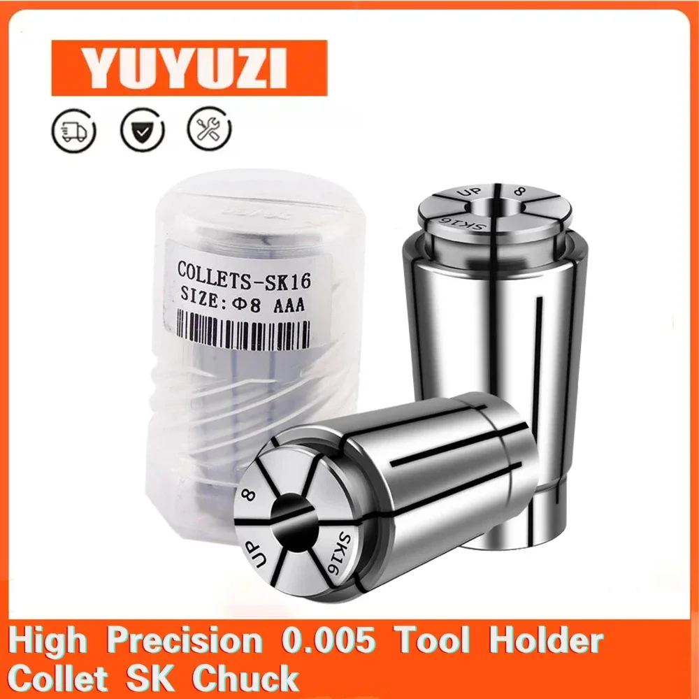 High Precision 0.005 Tool Holder Collet SK Chuck SK6 SK10 SK16 CNC Collet Chuck Drilling Spring Machine Center Chuck