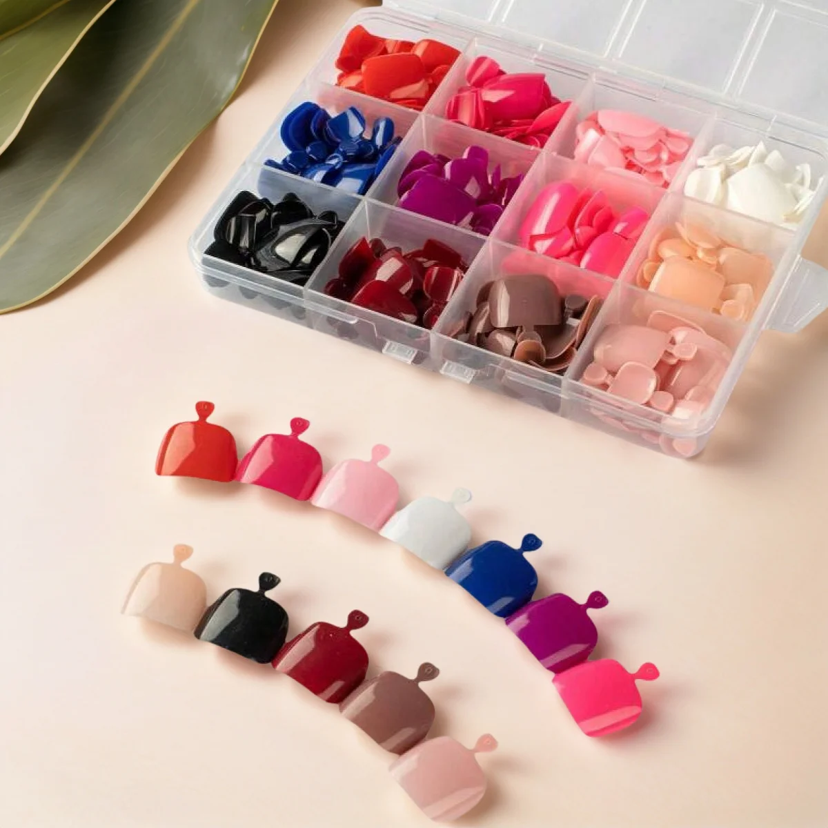 288 قطعة مربعة قصيرة اضغط على أظافر القدم-12 لونًا لامعًا لون نقي غطاء كامل أظافر نصائح لتزيين الملابس اليومية النسائية