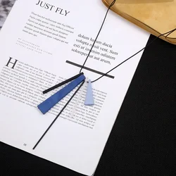 Fashion Sweater Chain Woman's Necklace Geometric Rectangle Wooden Necklaces Snake Link Female Charm Jewelry