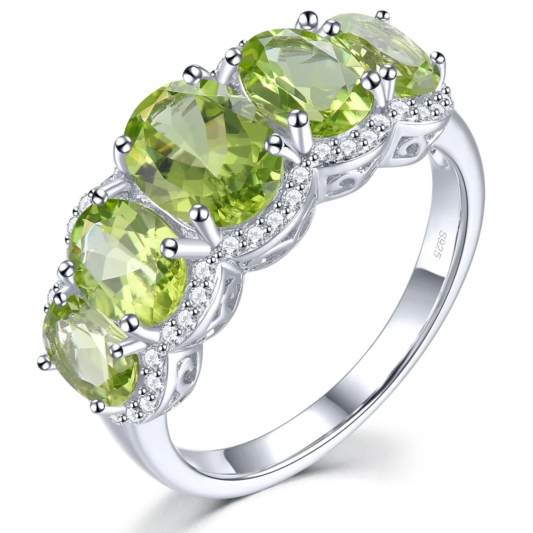 

HT25 Solid 925 Sterling Silver 3.62CT Natural Citrine Gemstones Rings for Male or Female's Classic Rings