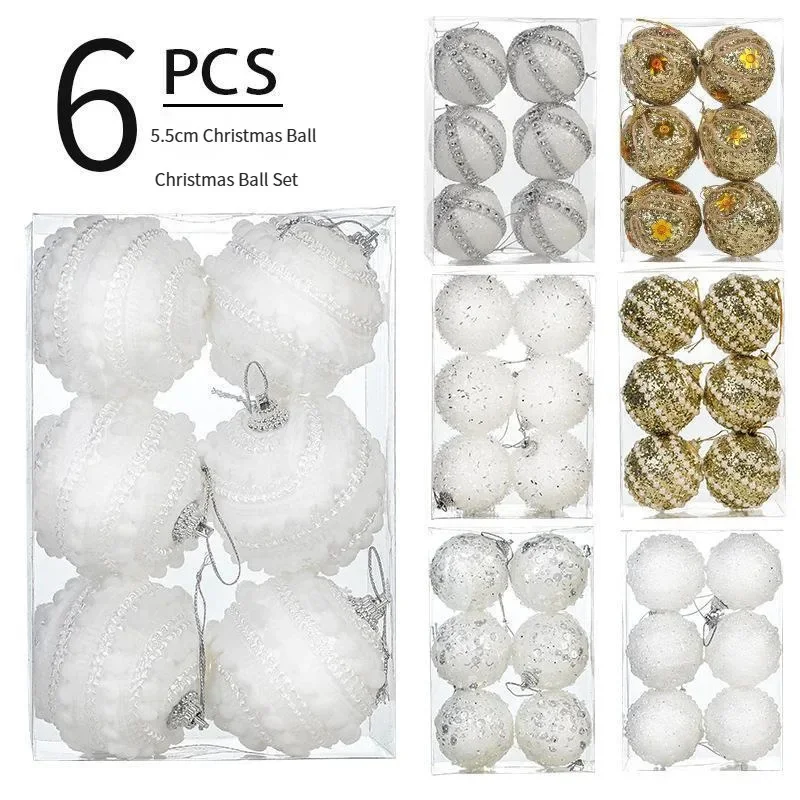 

Christmas Tree Foam Ball Sequins Twine Wrapped Ball Festival Atmosphere Creative Decoration Ball Window Door Hanging Decorations