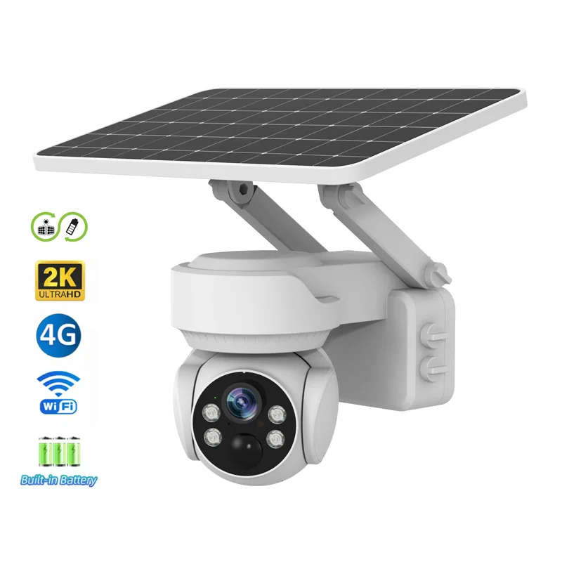 

4MP Solar Camera Outdoor 4G/Wifi Camera 4X Optical Zoom Motion Detection Full Color Night Vision Security IP Cameras
