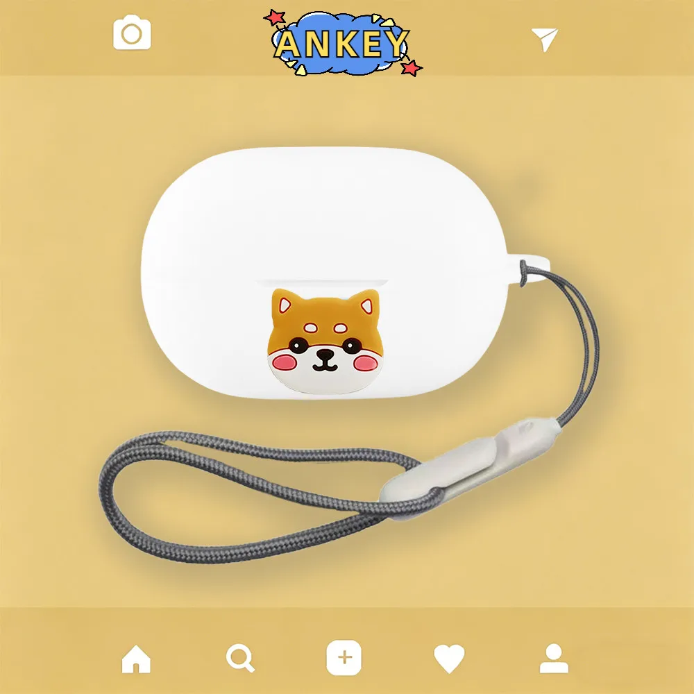 Compatible with QCY MeloBuds A30 Earphones Silicone Protective Case, Premium Nylon Lanyard, Dinosaur Cartoon Pattern Case view 4