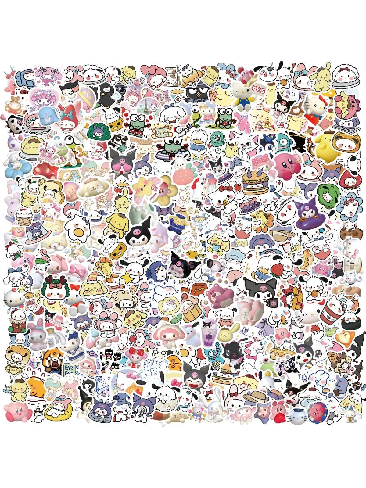 100/200/300 Stück Kawaii Sanrio Kuromi Melody Hello Kitty Aufkleber für Laptop, Handy, Gepäck, wasserdichte Cartoon-Aufkleber
