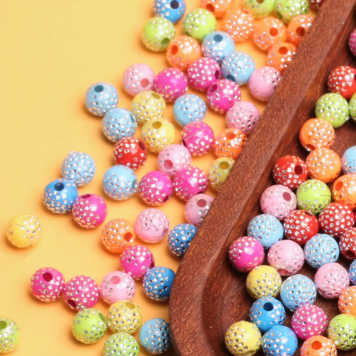 40 قطعة/الحقيبة 8 مللي متر لامعة حجر الراين DIY بها بنفسك فضفاض الخرز صنع المجوهرات ل قلادة سوار قلادة بالجملة