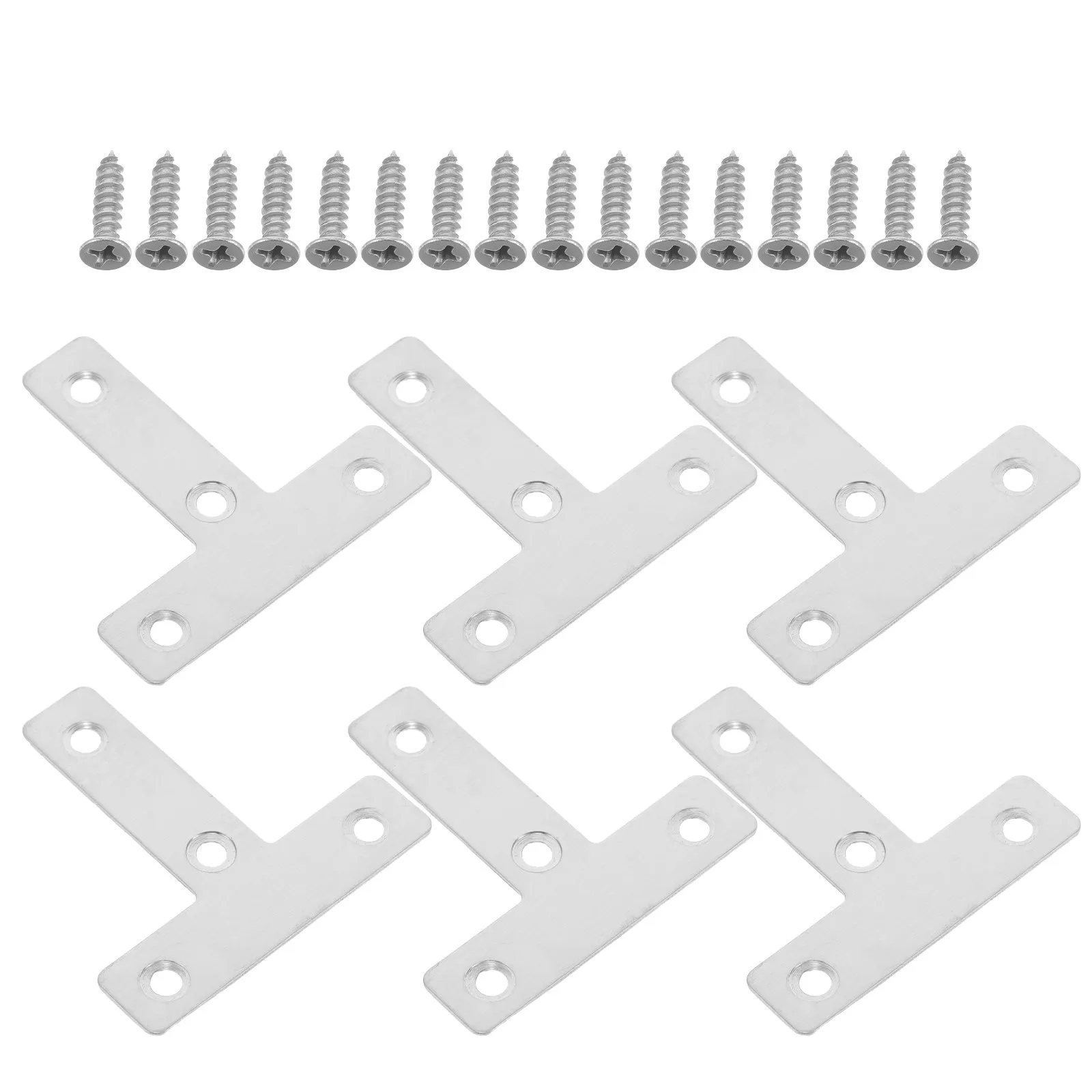 25Pcs Stainless Steel Angle Corner Bracket 4x16mm Flat L-Shape Connector Plate Stable Cabinet Shelf Support Hardware