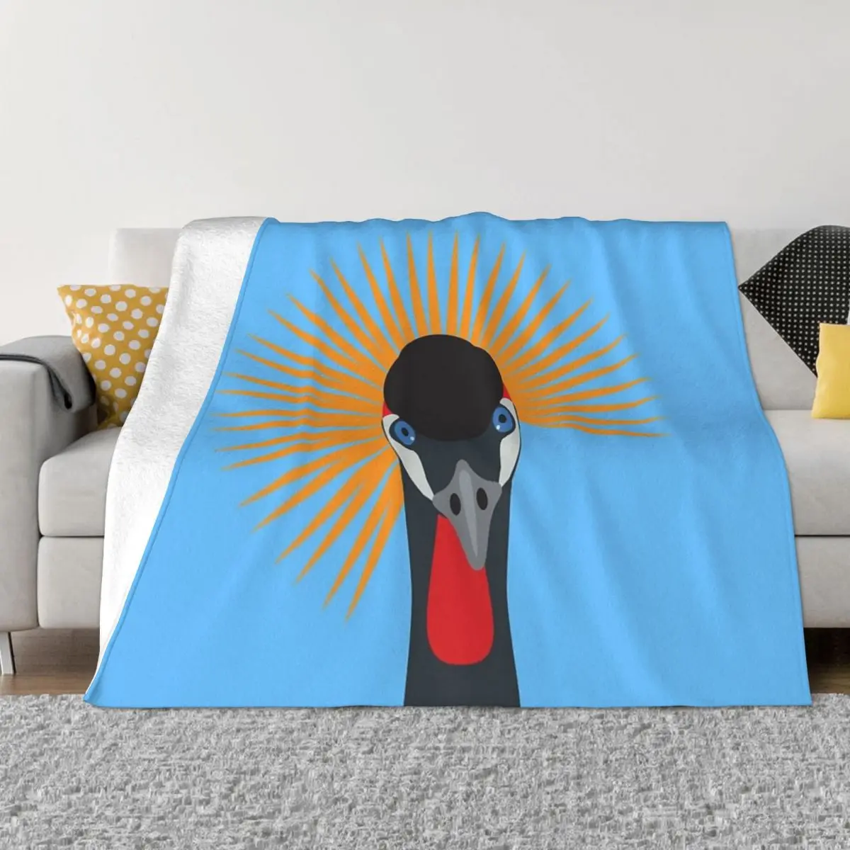 Grey Crowned Crane African Bird Four Seasons Universal Blanket Travel Can Be Covered Father's Day Gift