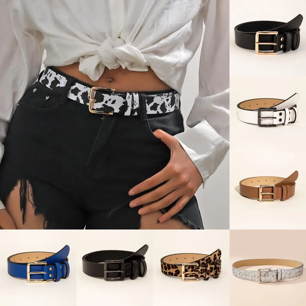 High Quality Ladies BeltBasic Policy Solid Color PU Belt Jeans Dress Versatile Belt Romantic Street Classic Wind Popular Trend