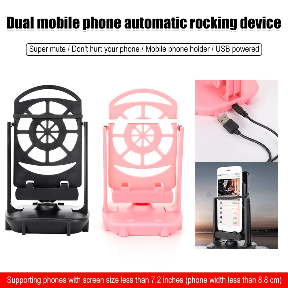 Automatic Swing Shake Phone Wiggler Device Record Step USB Shaker Brush Step Artifact Motion Low Noise Cell Phone Holder