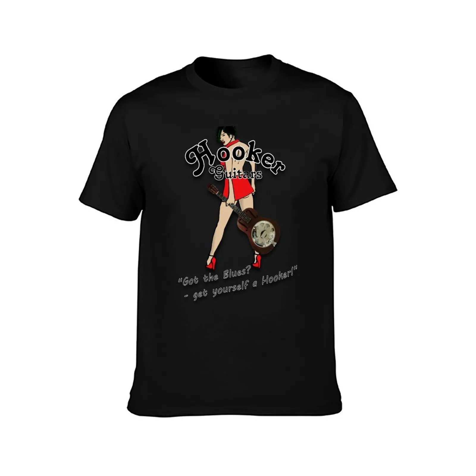 Hooker Resonator Guitars girl T-Shirt Retro Graphic Print T-Shirt