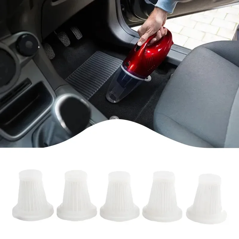 5PCS Wireless Handheld Car Vacuum Cleaner Filter Cartridge Washable Reusable Dust Collection for Auto Cleaning