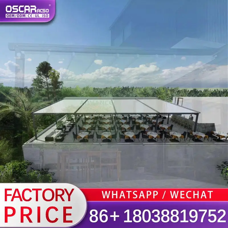 

Retractable Outdoor Awning with Aluminum Alloy and PVC for Patio and Swimming Pool Gazebo and Pavilion Retractable Canopy Pergol
