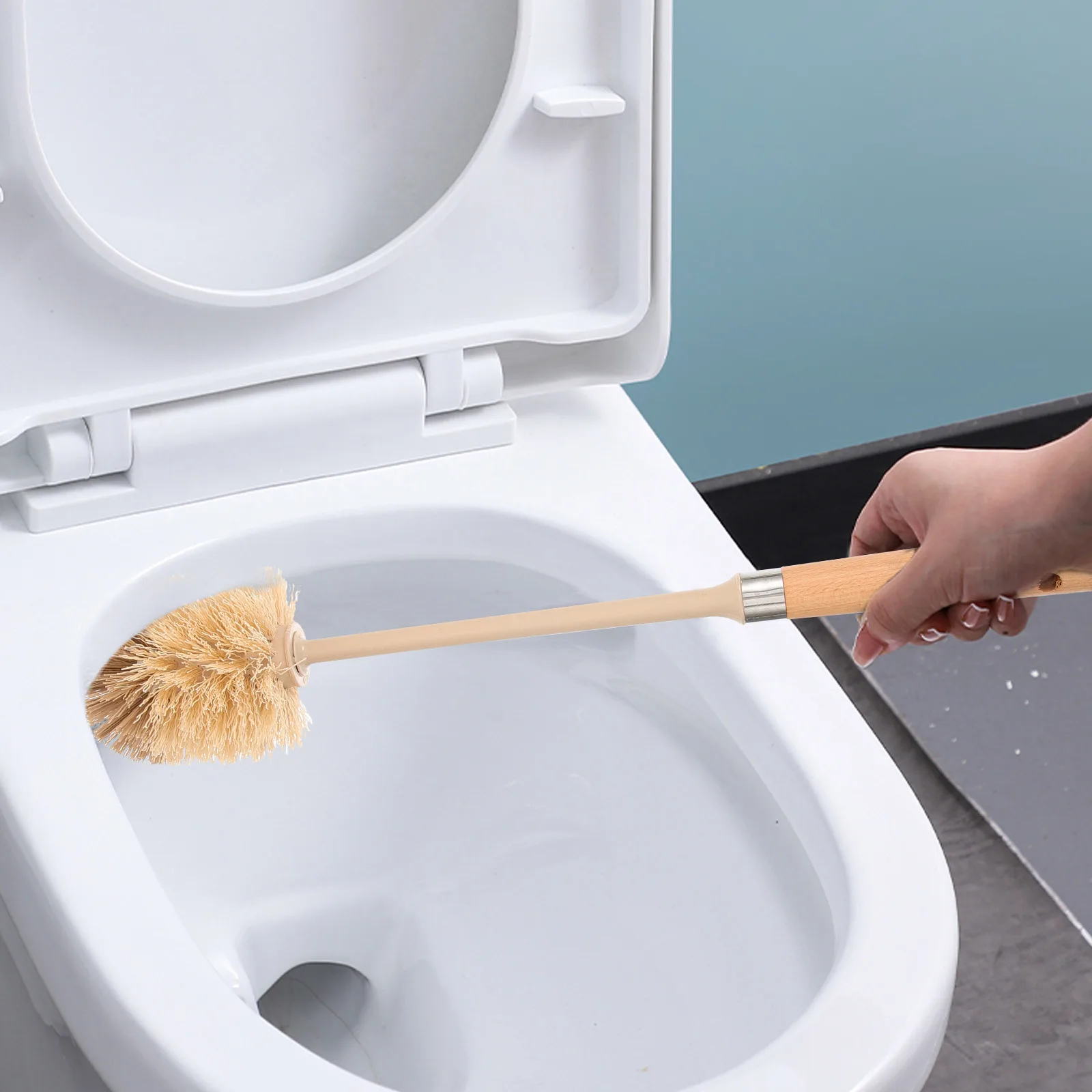 

Wooden Toilet Long Handle Bowl Cleaner Bathroom Kitchen Toilet Brush For Bathroom Bathtub Scrubber Tool Multifunctional