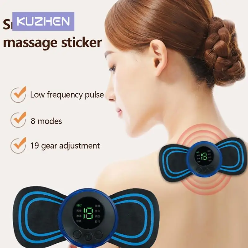 EMS Mini Portable Electric Pulse Neck Massager Cervical Back Muscle Pain Relief Tool Shoulder Leg Body Massage Relax Cushion