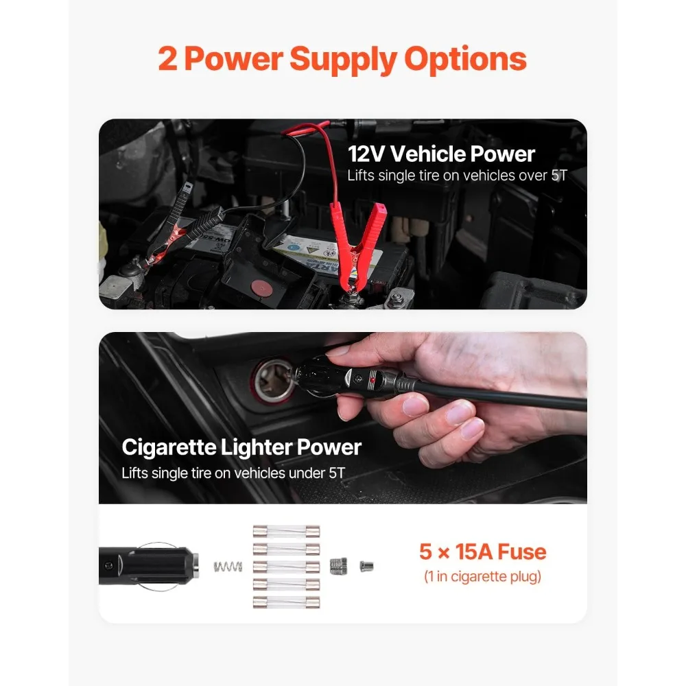 مقبس مقص كهربائي VEVOR 5 ألوان مع منفاخ، 12 فولت لتغييرات الإطارات