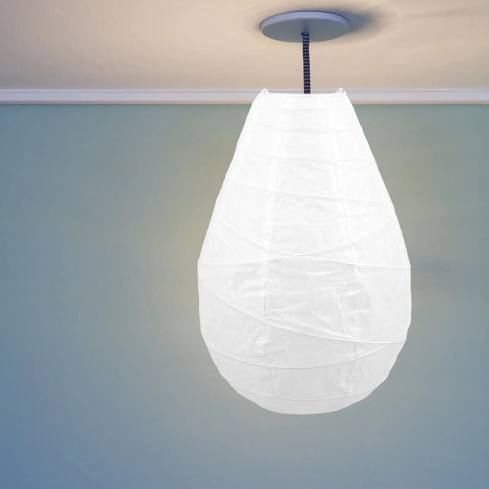 Minimalist White Paper Lantern with Teardrop Design Hanging Lamp Shade for Cozy Ambiance Festive Christmas Valentine Decor Light view 2