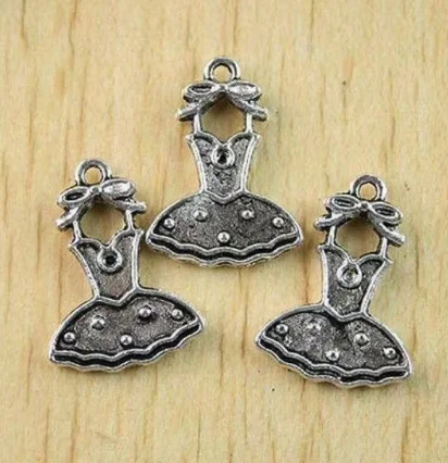 

15pcs 21.2x15.7mm Alloy matel tibetan silver skirt shaped pendants HWH1085 handmade supplies