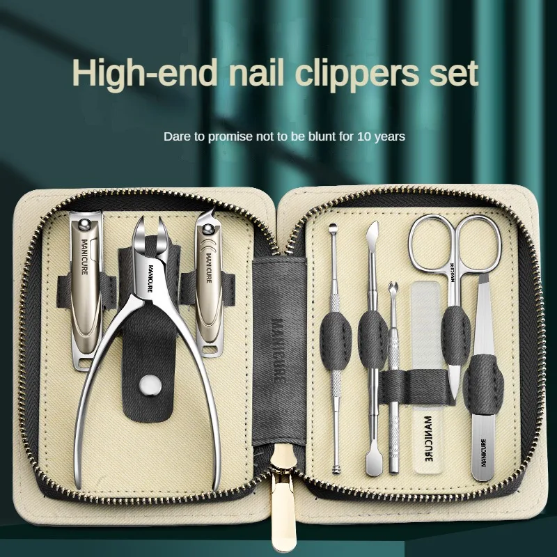 Set Manicure Set Pedicure tagliaunghie tagliaunghie professionale in acciaio inossidabile con Kit custodia da viaggio