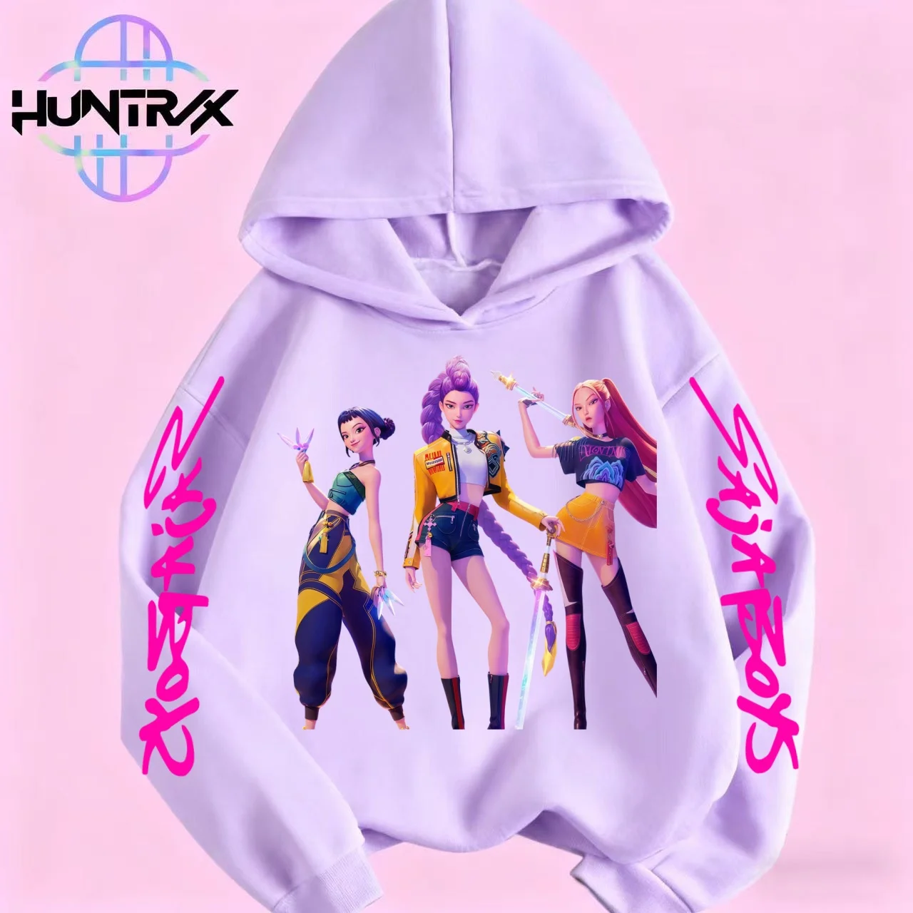 

Новинка 2025, аниме KPop Devil Hunter, детская толстовка с капюшоном и длинными рукавами с кавайным мультяшным принтом в стиле хип-хоп, повседневная уличная одежда